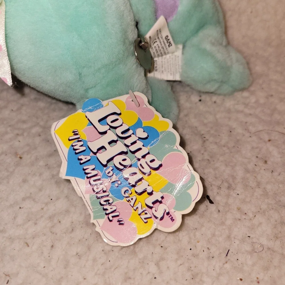 Vintage 1995 Ganz‎ Loving Hearts Silly Seal Musical Circus Stuffed Plush